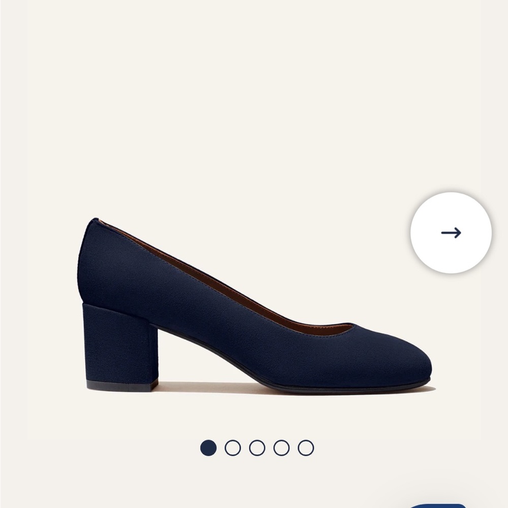 Margaux Navy Heels with Block Heel